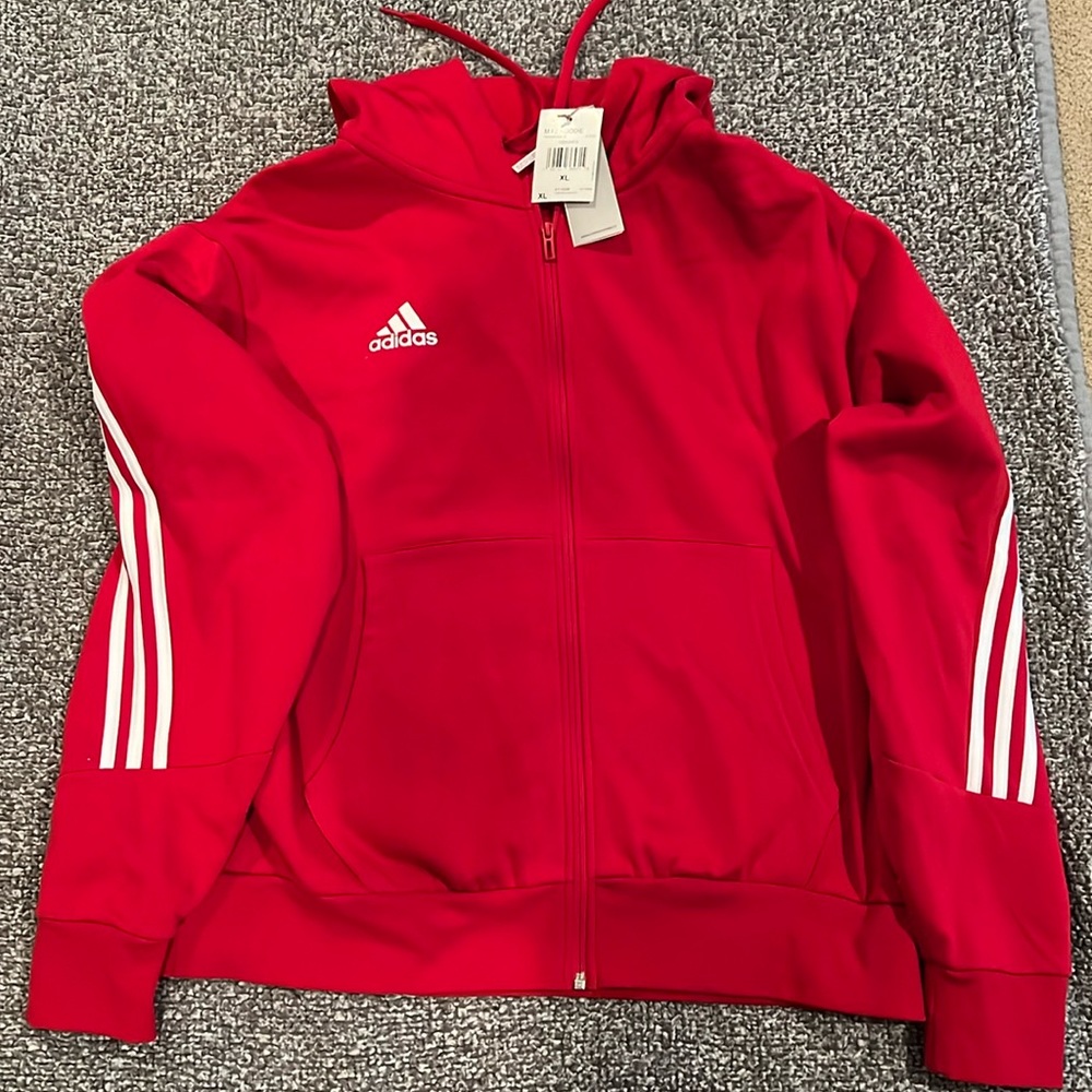 Brand new red Adidas zip up.